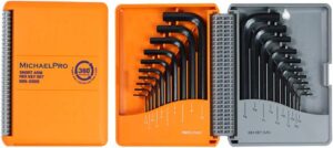 🚗 KFZ & Werkstatt – MichaelPro MP001046 Allen Key Set, Metric and Standard, Short Sleeve Allen Key Set in Industrial Quality with Foldable Allen Key Organiser with 20 Pieces