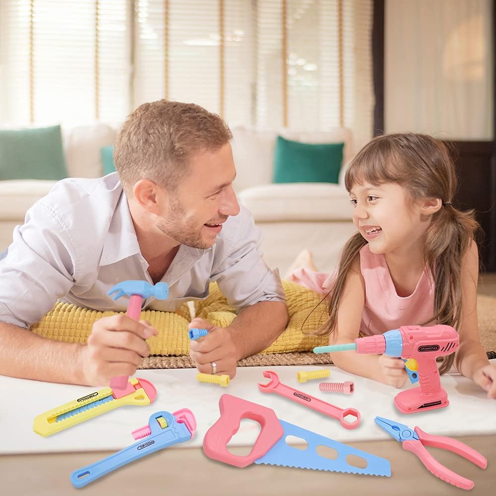 ⚡ Elektro & Technik – Werkzeugkasten Kinder Werkzeugset, Gifts2U Kinderspielzeug Bohrerkappe Schutzbrille Werkzeugkasten Maßband Montessori Jungen Mädchen Lernspielzeug Kinderwerkzeug 3 4 5 6 Jahre – Bild 7
