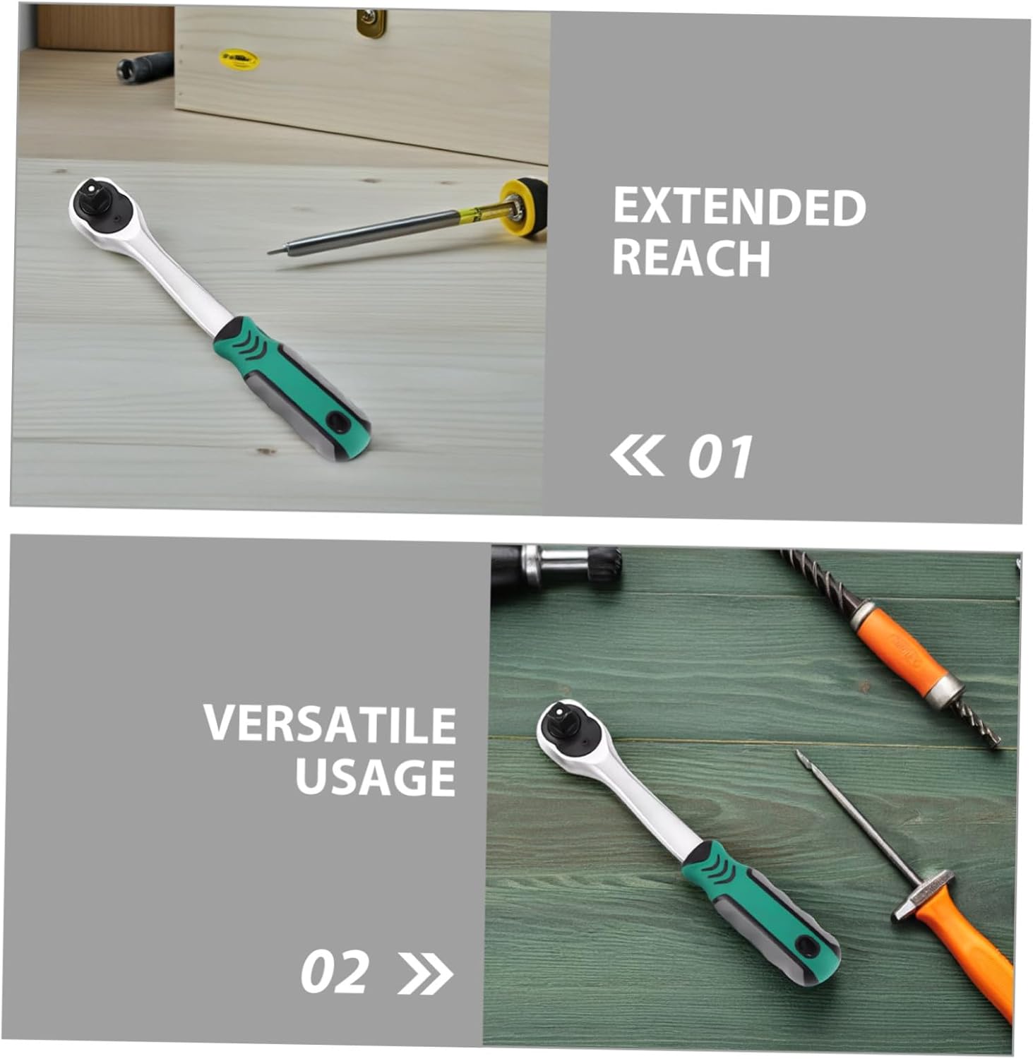 🚗 KFZ & Werkstatt – Gadpiparty Ratchet Wrench Teeth Quick Change Reversible Ratchet Vanadium Steel Car Repair Tool Extended Handle Labor Saving – Bild 3