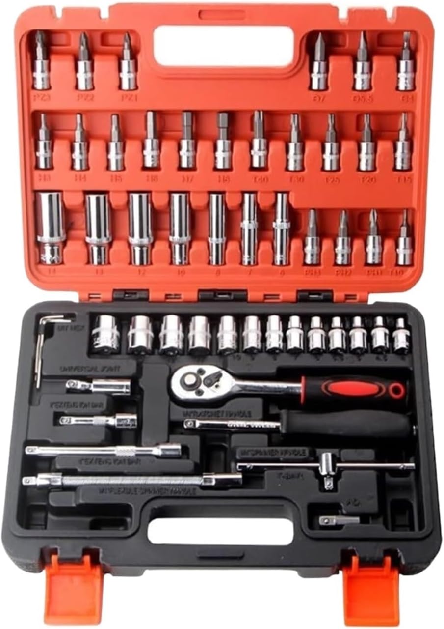 🚗 KFZ & Werkstatt – Car Tool 53 Pieces Spanner Ratchet Socket Wrench Set Tool Repair Car Toolbox Multifunctional Hand Tools Tool Box