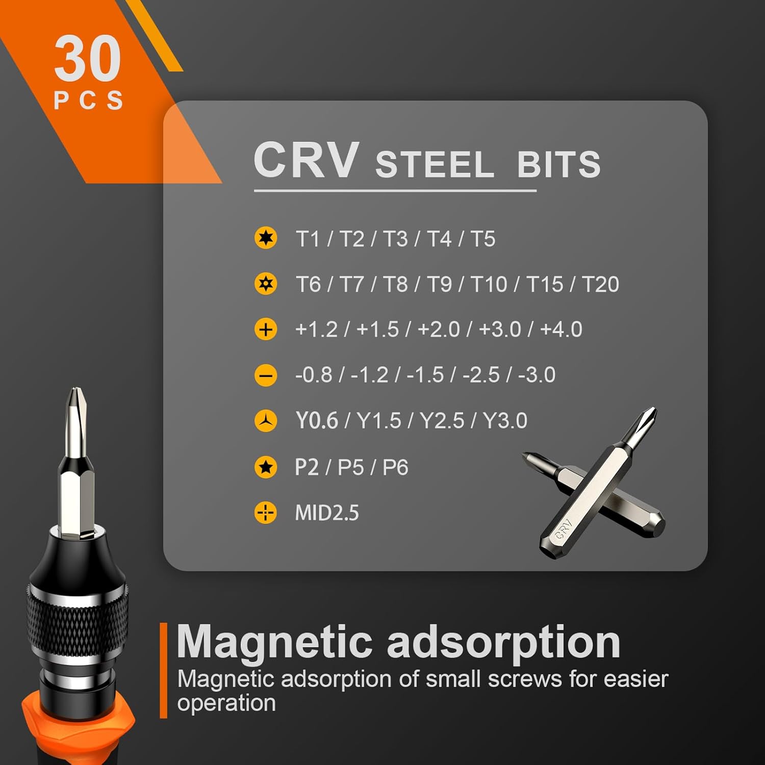 🔥 Angebote & Aktionen – JOREST 38-Piece Precision Mechanic Screwdriver Set, Mini Tool Kit with Torx T1 T2 T3 T4 T5, TR6 T7 T8 T9 T10 T15, Triwing Y00, Star P2 P5, -1.0/2.0, etc., for Switch, PS4, Laptop, Xbox, Glasses, – Bild 4