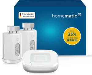 🔥 Angebote & Aktionen – Homematic IP Access Point 2 + 2 x Radiator Thermostat - Pure, Smart Home, Digital Thermostat Heating, Control via App, Alexa, Google Home, Easy Installation, Save Energy