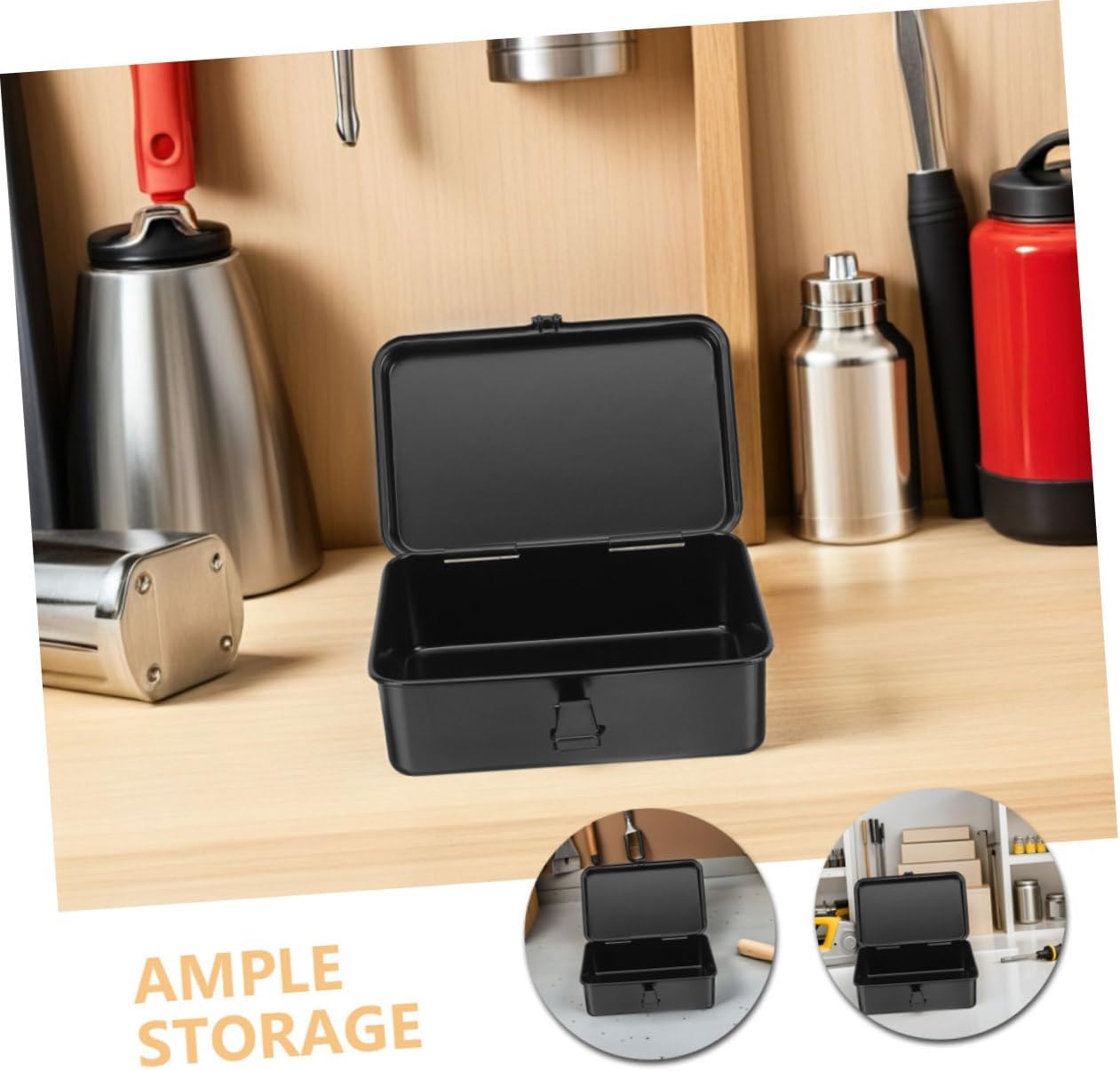 🚗 KFZ & Werkstatt – Portable Tool Box Made of Thick Iron, Small Metal Box with Secure Closure, Compact Storage Box for DIY and Car Mechanics – Bild 3