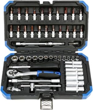 🚗 KFZ & Werkstatt – Car Tool Set, Socket Spanner Sets, Ratchet Wrench, Hand Tool Set with Storage Case Made of Plastic Tool Box Tool Box (53 Pieces)