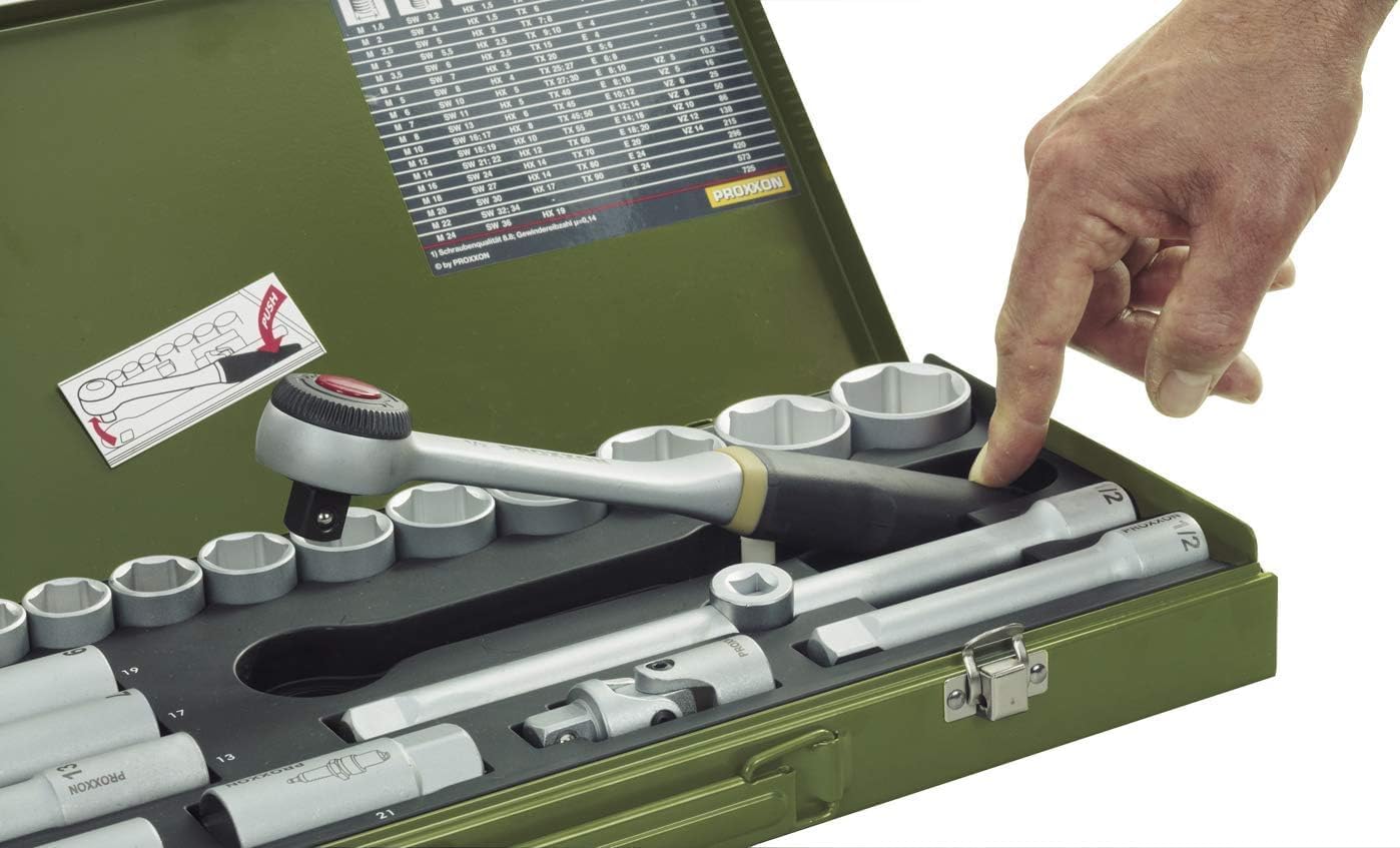 🚗 KFZ & Werkstatt – Proxxon 23020 Socket Set, Multi-Colour, 1/4-1/2-Inch Set of 27 Pieces – Bild 3