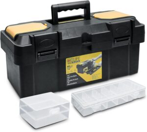 🔥 Angebote & Aktionen – CCLIFE Tool Box 16 Inch Tool Box 40 x 20 x 18.5 cm Case with 2 Small Storage Boxes, Quick Release and Organiser, Sturdy Plastic Organiser for Various Tools