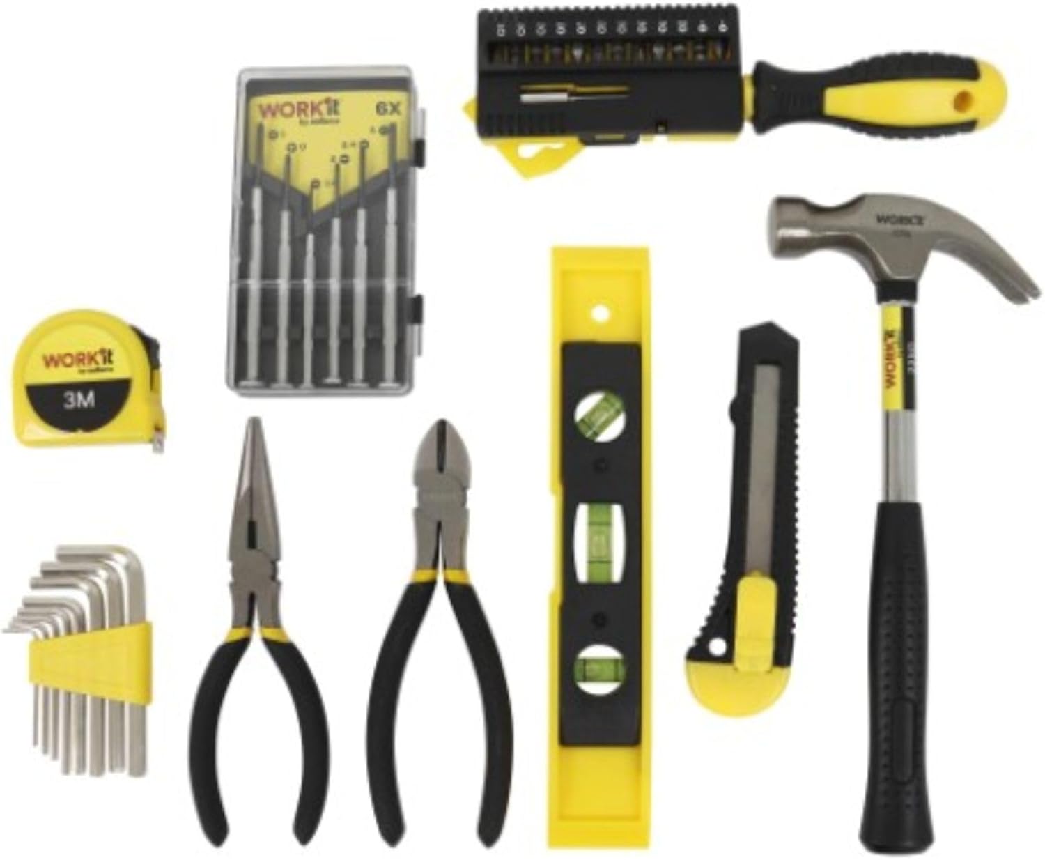 🔥 Angebote & Aktionen – HOME It 34-Piece Filled Tool Box - Tool Box Filled with Hammer, Pliers, Screwdrivers & Bits - Compact Toolbox Made of Transparent Plastic – Bild 2