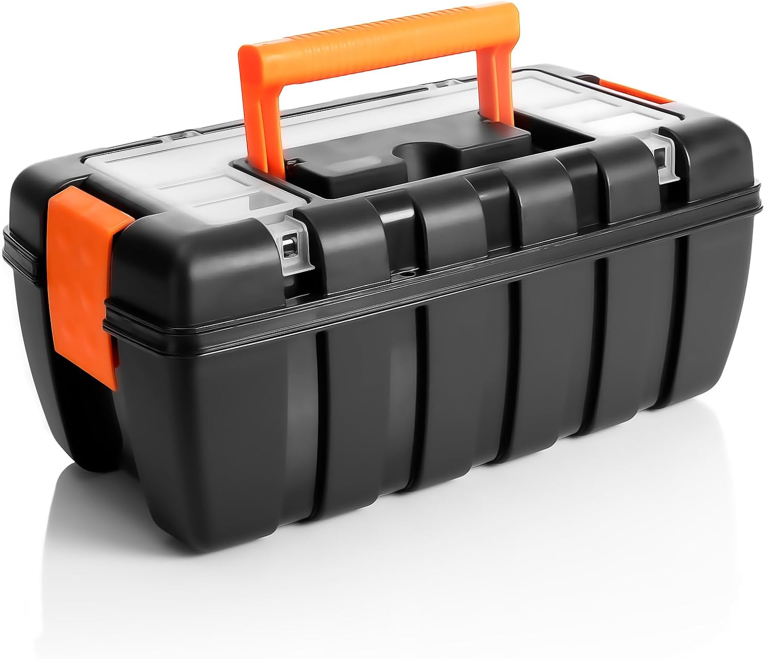 🔥 Angebote & Aktionen – BigDean Empty Tool Box 37 x 20 x 16 cm - Made of Shatterproof Plastic - with Inner Shelf and Small Parts Magazine - Made in Italy