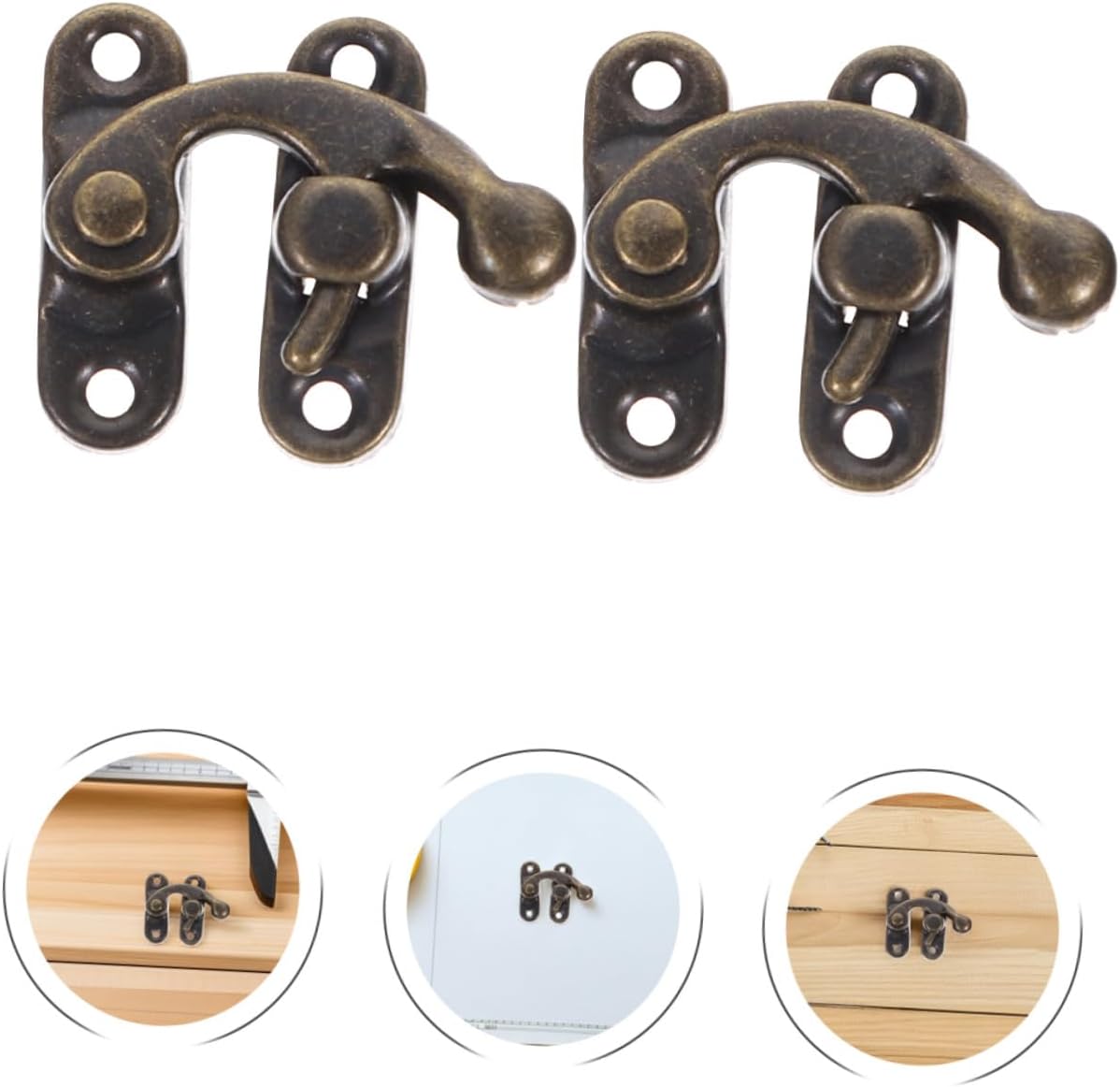⚒️ Bau & Montage – Toddmomy 10 Stück Teiliges Antikes Metall Riegel mit Haken Langlebiger Schmuckschatullenverschluss Einfache Montage Vielseitig für Kisten Schränke und Werkzeugkoffer Inklusive – Bild 8