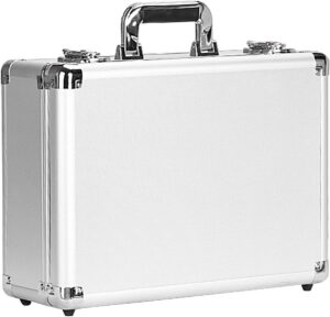 ⚡ Elektro & Technik – Kleine Aluminiumbox, Aluminiumkoffer, 25,5 x 16,5 x 9,5 cm, Aluminium-Werkzeugkiste, leere Aluminiumbox, Werkzeug-Aluminiumkoffer mit Schaumstoff-Tragekoffer für Elektriker, stoßfester Hartschalen-Tragekoffer