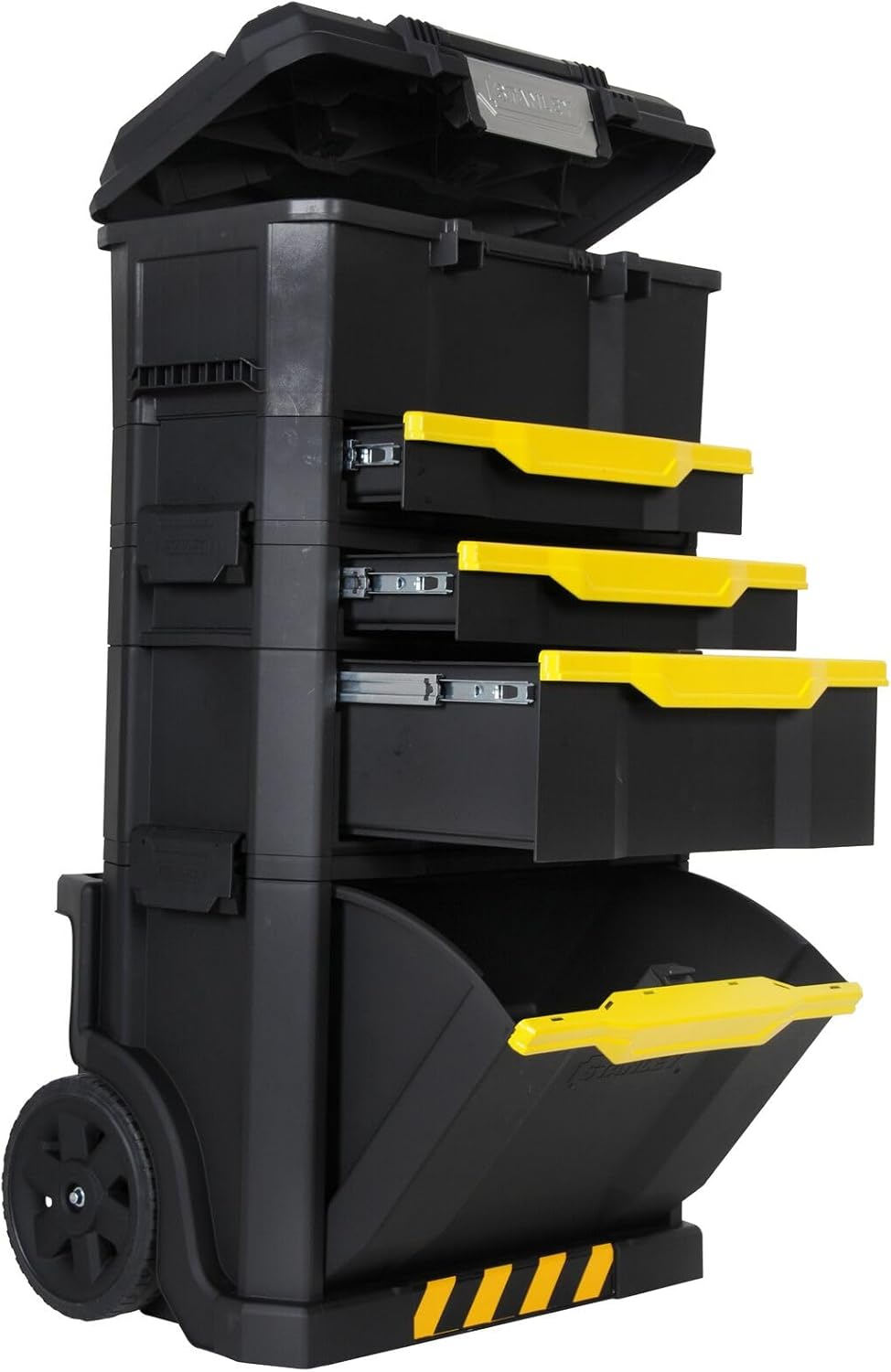⚡ Elektro & Technik – Stanley 1-79-206 Rollwerkstatt aus Metall und Kunststoff, leerer Werkzeugwagen mit 3 modularen Einheiten, vielseitiger Werkzeugkasten für Kleinteile und große Werkzeuge, 1-79-206 – Bild 2