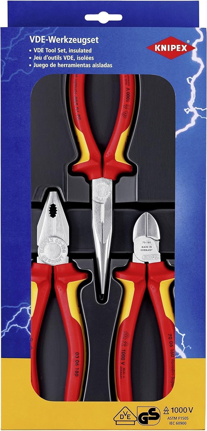 ⚡ Elektro & Technik – Knipex Electrical package with three VDE approved pliers, 00 20 12, multicolour, 00 20 12 – Bild 2