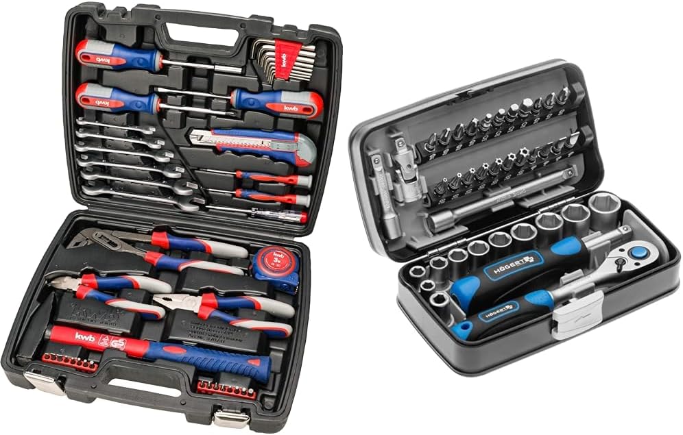 🔥 Angebote & Aktionen – kwb Tool Case with Screwdriver Bits, 42 Pieces, Filled, Robust and High Quality & Högert Technology - Tool Set I Socket Spanner, Bits and Equipment 1/4 Inch