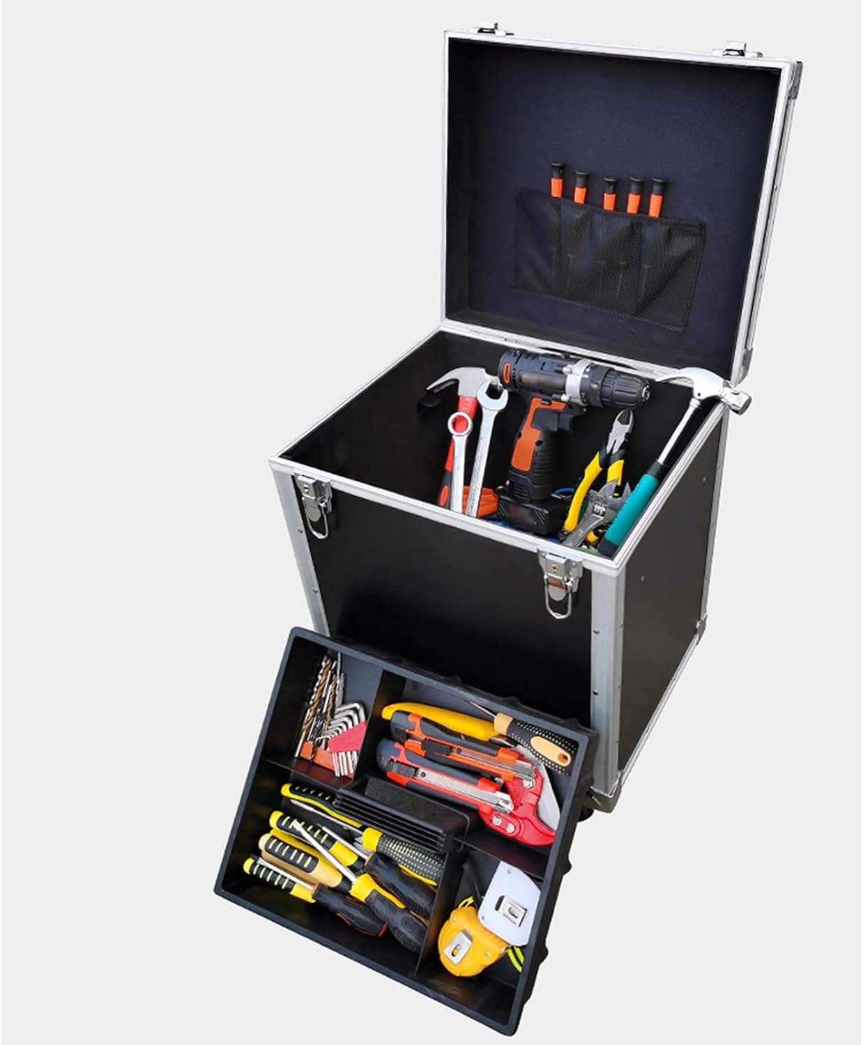 ⚡ Elektro & Technik – Werkzeugkasten, Multifunktions-Werkzeugkasten mit Rädern und Griff, Aluminiumlegierung, Aufbewahrung von Outdoor-Hardware, Elektriker-Koffer, Teile, Schränke, LKW-Reparatur, Schnellverschluss – Bild 3