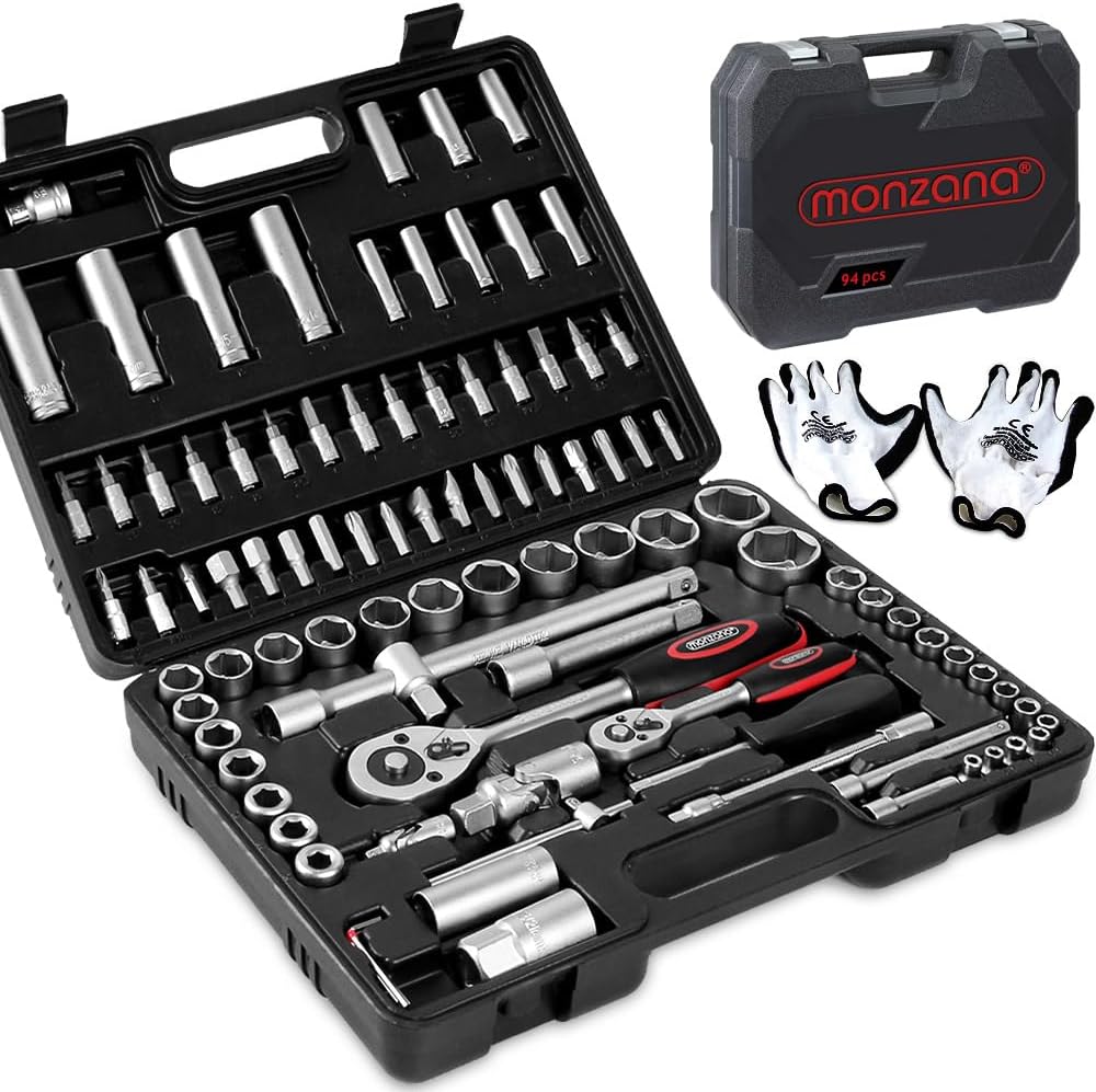 🚗 KFZ & Werkstatt – Monzana Socket Set, Chrome Vanadium Steel, Transport Case, Nut Box, Ratchet Box