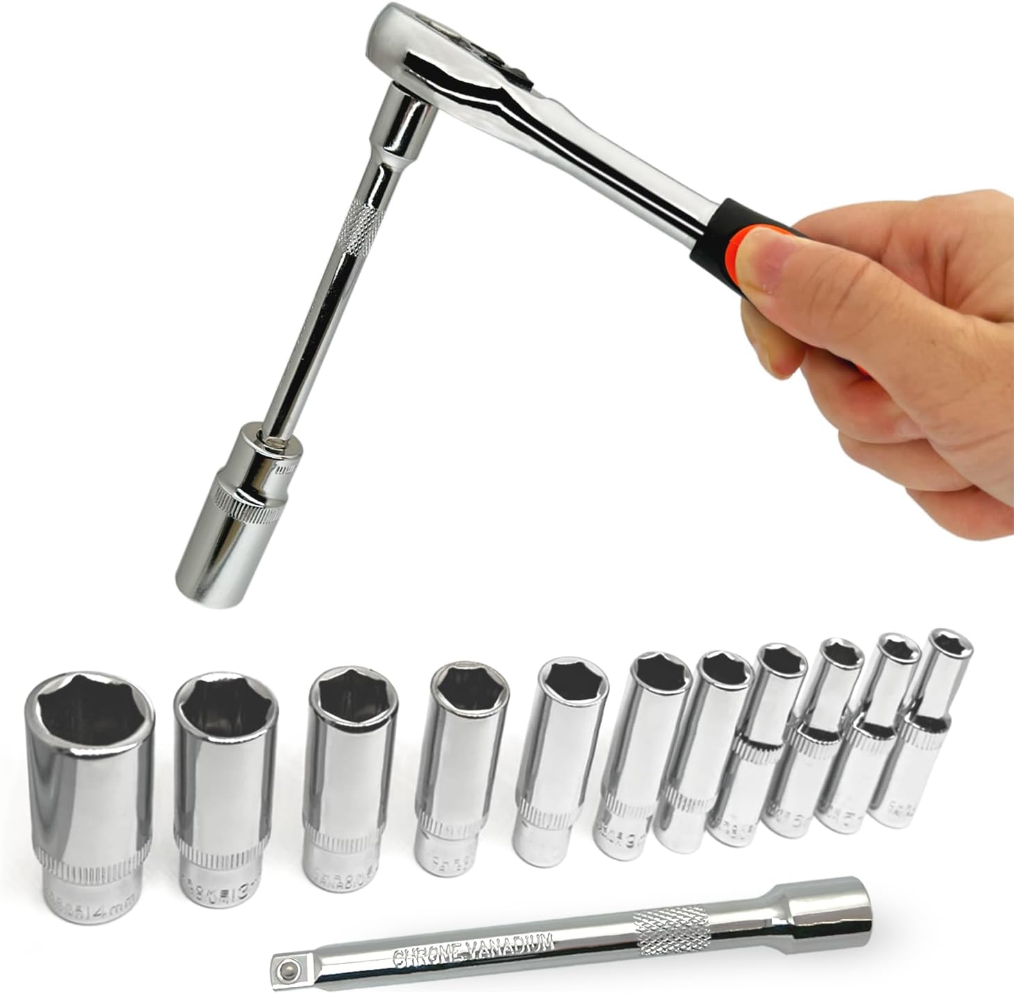 🚗 KFZ & Werkstatt – 1/4 Inch Professional Ratchet Set, Socket Spanner Set 1/4, Small Ratchet with 24 Teeth Precision Mechanics & Cr-V Bits, Complete Set with Quick Release, Extension, Organiser, Ratchet Wrench – Bild 5