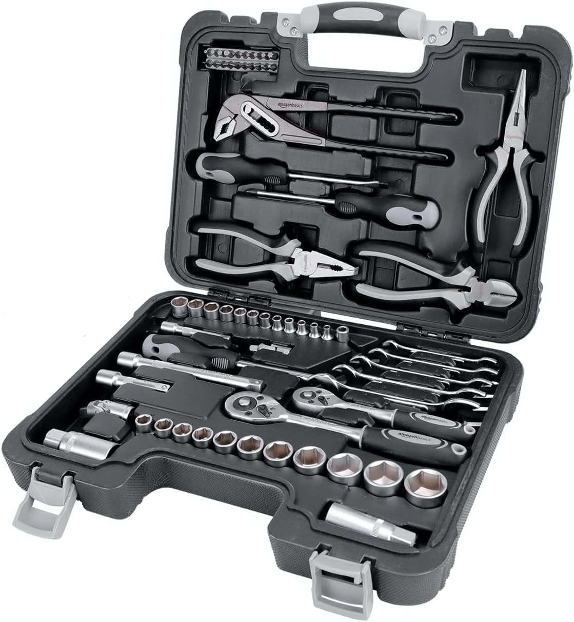 🚗 KFZ & Werkstatt – Amazon Basics 65 Piece Household Tool Kit - Black, Grey
