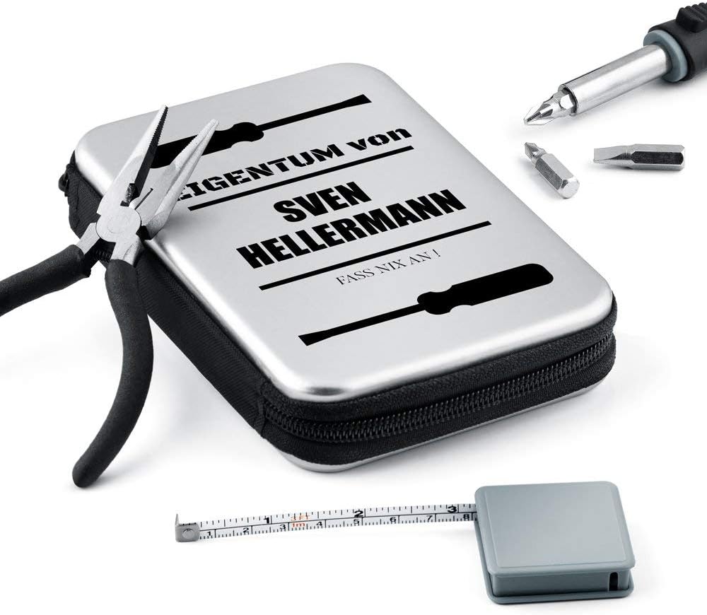 🔥 Angebote & Aktionen – Maverton Tool Set with Print – Tool Box Toolbox Tool Box – Personalised – Size: 16 x 11 x 4 cm – Birthday Gift for Men – Christmas Gifts – Property – Bild 4