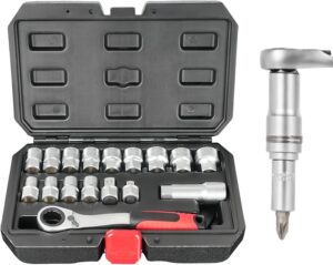 ⚒️ Bau & Montage – Steckschlüssel-Stecknüsse Set, Mechaniker Werkzeugkoffer, Werkzeugset Für Montage Wartung Installation Von Motoren Geräten Sanitär Rohrleitungen
