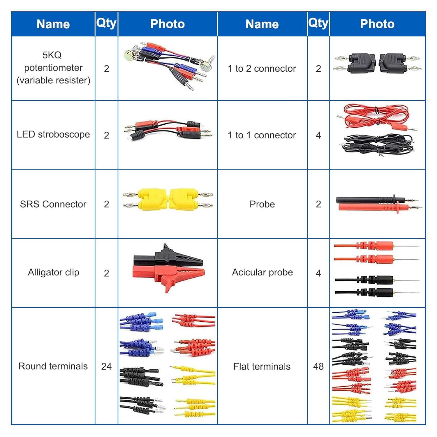 🚗 KFZ & Werkstatt – 92 Multimeter Test Leads Set, Test Lead Set with 72 Connections, Crocodile Clip and Test Probes for Car Fault Diagnosis/Tool Box, Cable Set, Fault Diagnosis Test Cable – Bild 2