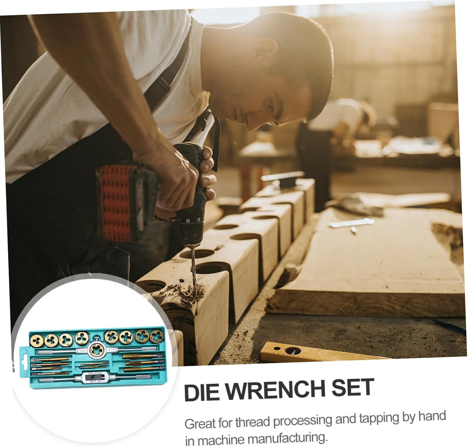 🚗 KFZ & Werkstatt – HOMSFOU 1 Set Tap on Die Set Pliers Car Tools Nut Grinder Tool Box Tool Box Tap Wrench Steel Tap Wrench Alloy Steel Golden – Bild 4