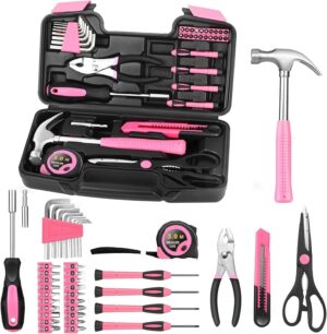 🔥 Angebote & Aktionen – Tool Box 39-Piece Tool Set for Men Women Household Tool Set - Household Mini Tool Box with Hammer and Screwdriver Set - Ideal for Women for Household Workshop DIY Pink