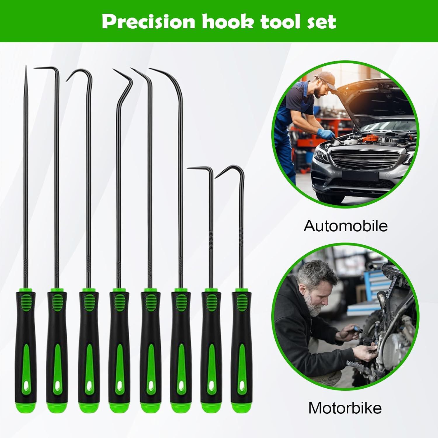 🚗 KFZ & Werkstatt – Pick Tool Set, Mechanic Precision Remover Tool, 12-Piece Car Hook and Pick Tool Set, for Vehicle, Car, Saloon, Scooter, SUV, Model Making, Furniture, Workshop, Garage – Bild 5