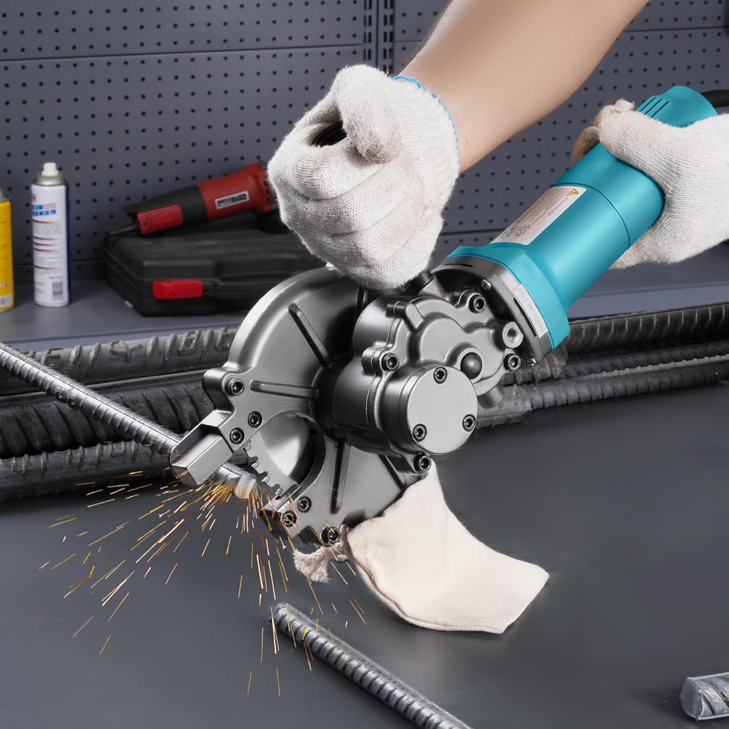 ⚡ Elektro & Technik – VEVOR Elektrischer Bolzenschneider, 1100 W Bewehrungsschneider, schneidet bis zu 3/2 Zoll (4–40 mm) Bewehrungsstahl, Bewehrungsschneider für armierten Beton mit extra kleinem Griff, Werkzeugkasten – Bild 8