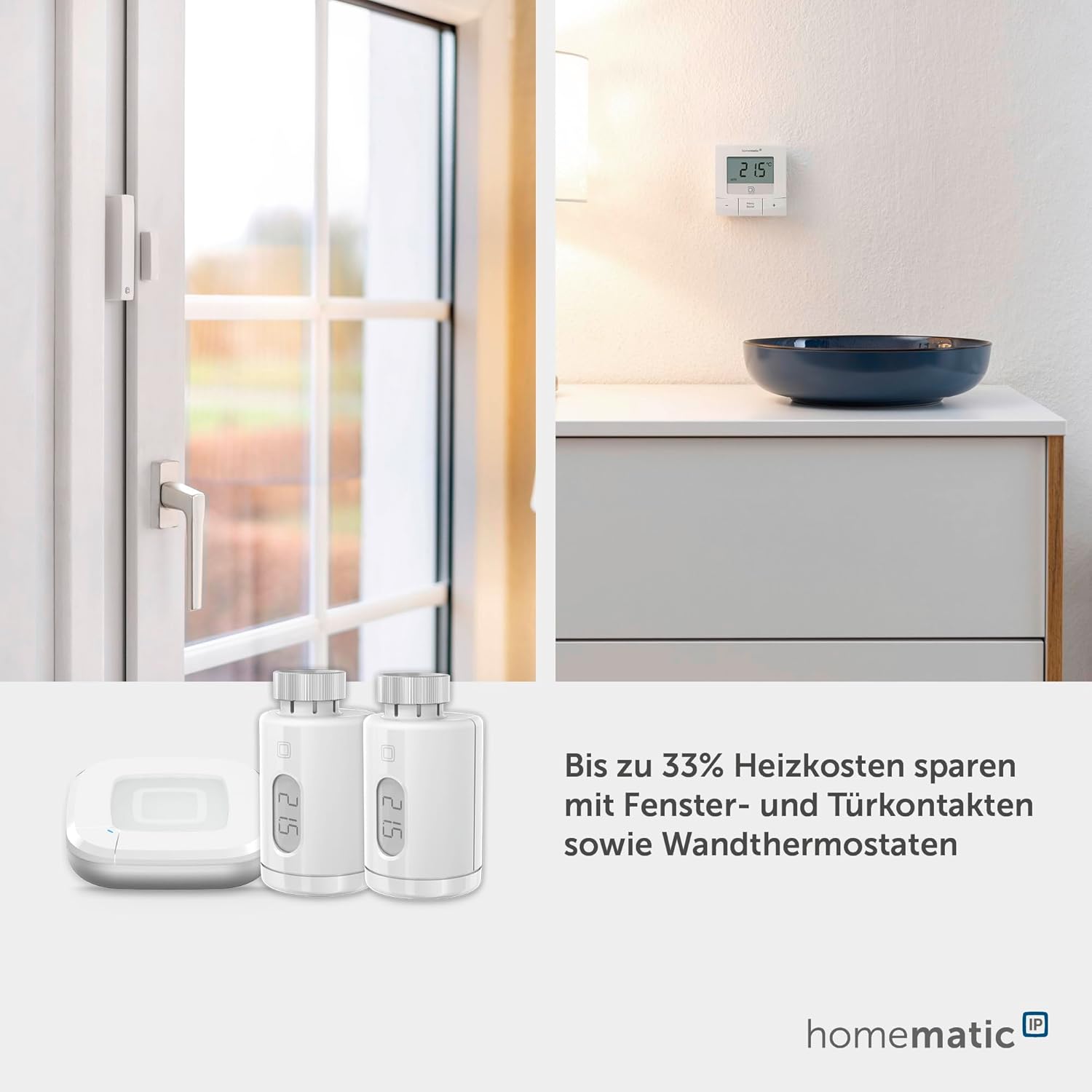 🔥 Angebote & Aktionen – Homematic IP Access Point 2 + 2 x Radiator Thermostat - Pure, Smart Home, Digital Thermostat Heating, Control via App, Alexa, Google Home, Easy Installation, Save Energy – Bild 5