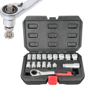 ⚒️ Bau & Montage – Steckschlüssel-Stecknüsse Set,Mechaniker Werkzeugkoffer | Werkzeugset für Montage, Wartung, Installation von Motoren, Geräten, Sanitär, Rohrleitungen