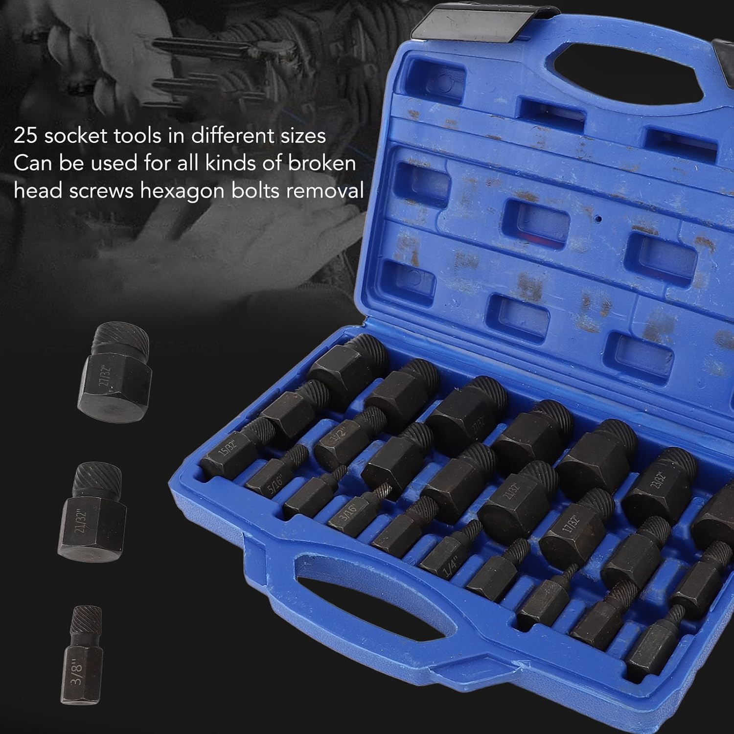 🚗 KFZ & Werkstatt – 12 Piece Hex Socket Set T10 to T60 S2 Alloy Steel Long Reach Design 3 Adapters Impact Resistant Tool Kit for Automotive Mechanical Repair – Bild 6