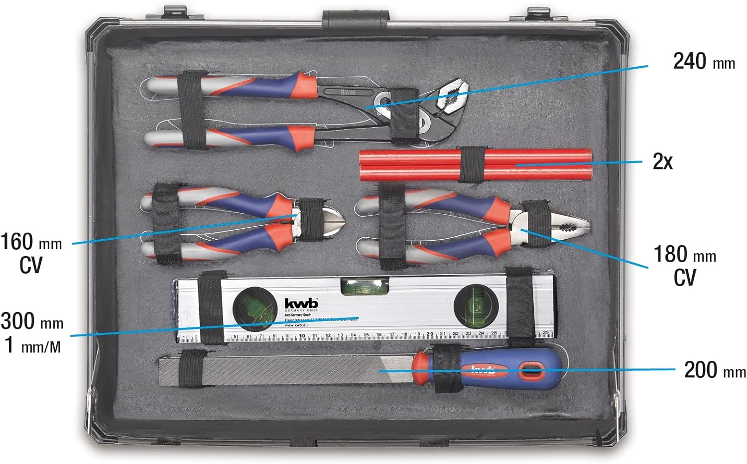 🔥 Angebote & Aktionen – kwb 370780 Toolbox (Ideal For Ambitious Domestic Use, in a Sturdy Aluminium Case), 370760 – Bild 4