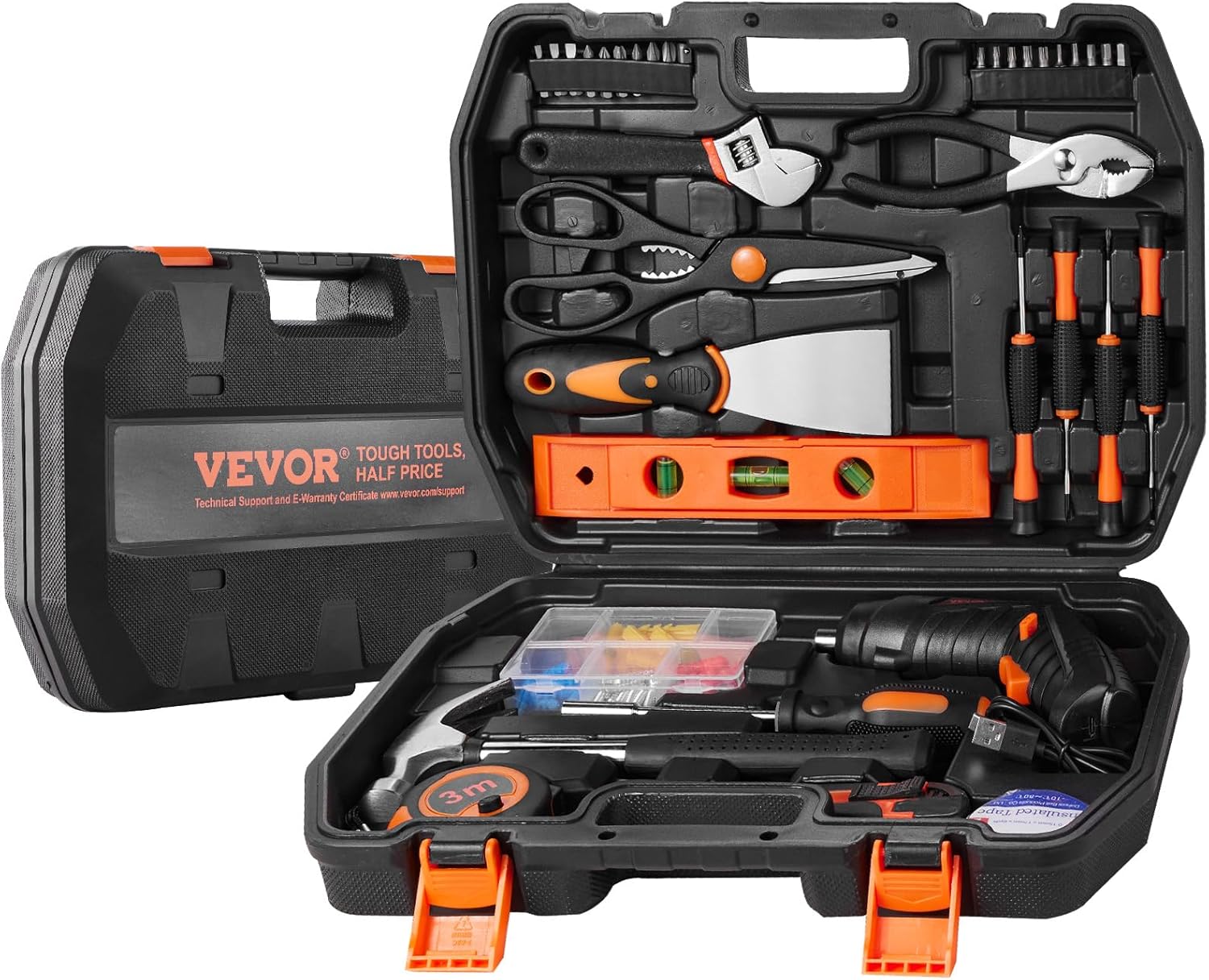 🔥 Angebote & Aktionen – VEVOR 96 Piece Household Hand Tool Set with Cordless Screwdriver and Portable Tool Case, High Quality Steel for Home Maintenance, DIY Projects and Car Repairs – Bild 9