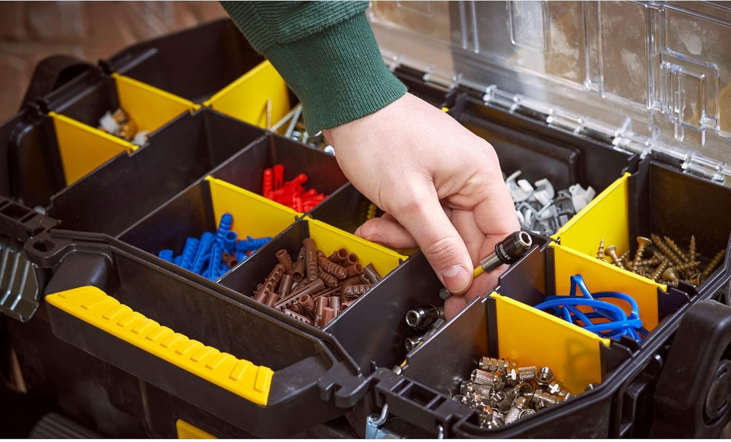 🚗 KFZ & Werkstatt – STANLEY 2-in-1 Rolling Workshop Tool Box Empty Tool Box (53 x 75.60 x 32 cm, Tool Carrier with Organiser Attachment, with Two Large Compartments, Telescopic Handle, Made of Robust Plastic) STST1-79231 – Bild 10