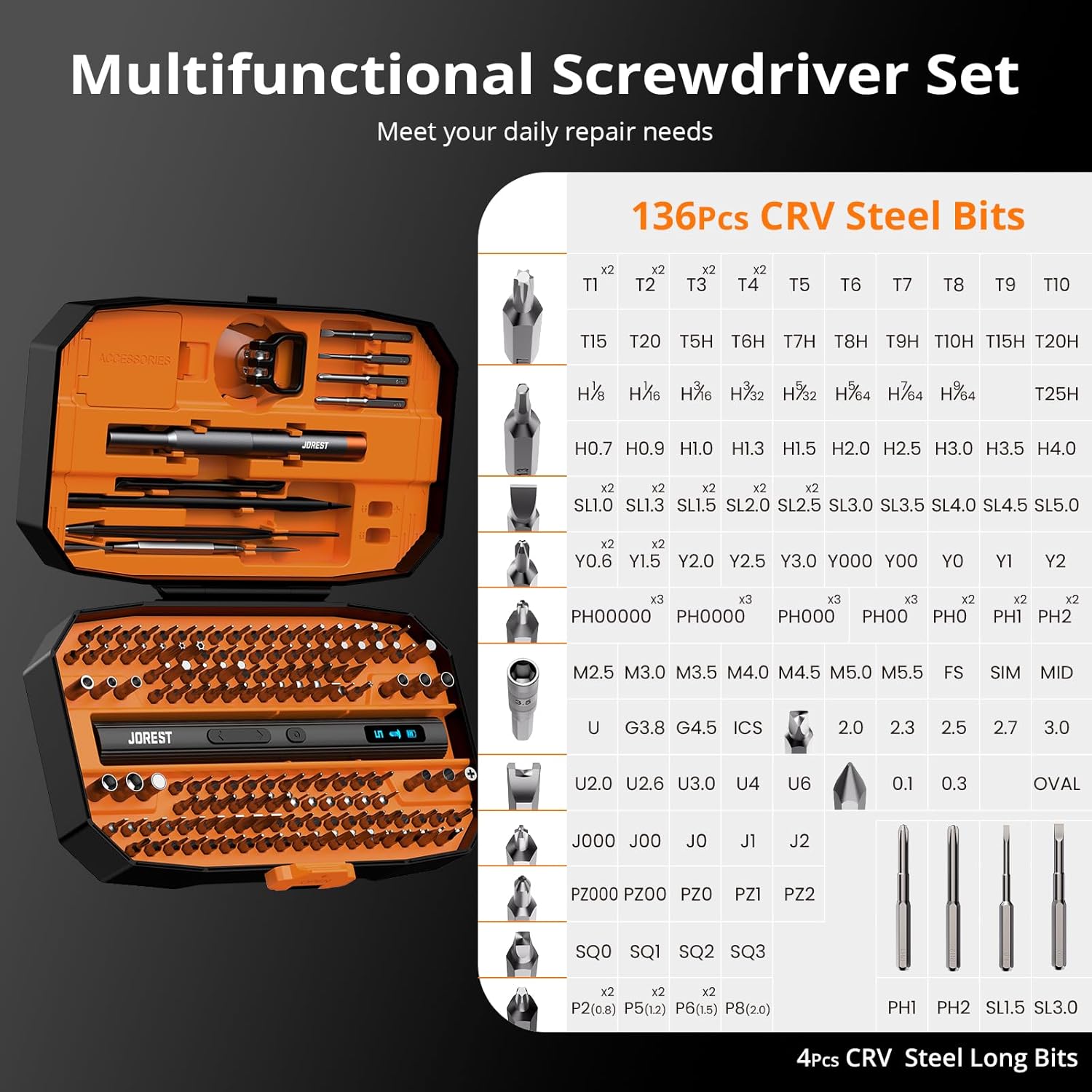 🔥 Angebote & Aktionen – JOREST 155 in 1 Mini Electric Screwdriver Set, Precision Mechanic Electric Screwdriver, Repair Tool Set for Macbook, Laptop, PC, RC, PS5, Switch, Xbox, iPhone, Glasses, Watch – Bild 5