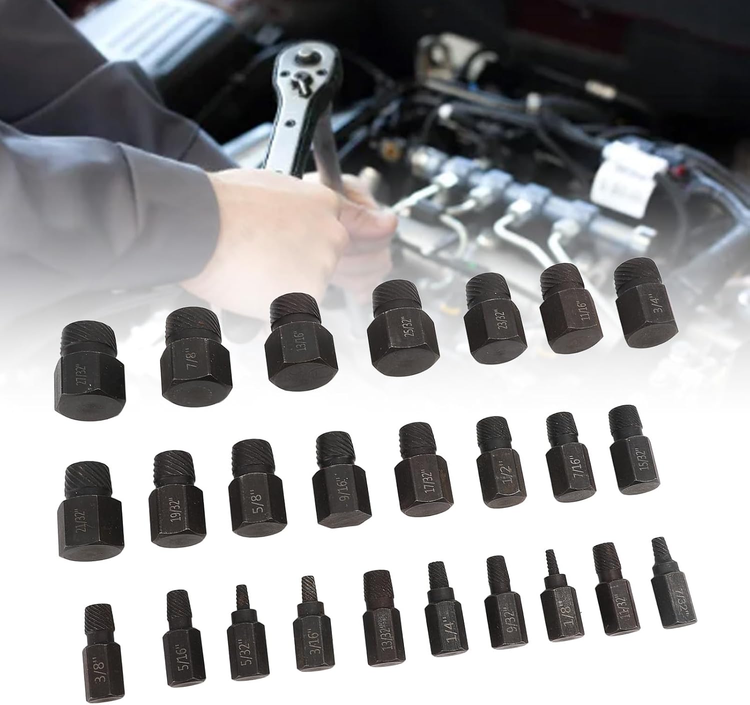🚗 KFZ & Werkstatt – 12 Piece Hex Socket Set T10 to T60 S2 Alloy Steel Long Reach Design 3 Adapters Impact Resistant Tool Kit for Automotive Mechanical Repair – Bild 3