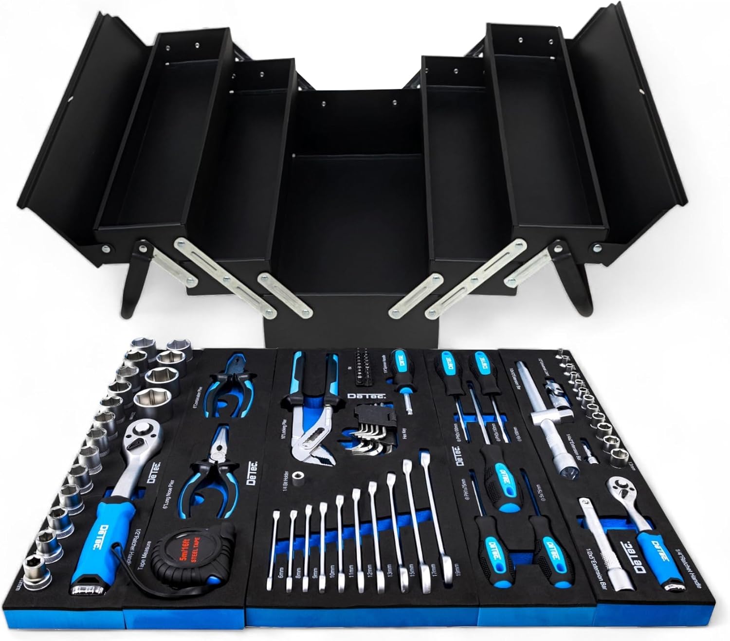 🔥 Angebote & Aktionen – Black Edition Classic Metal Tool Box Filled with Tools 86-Piece Assortment Black Tool Box