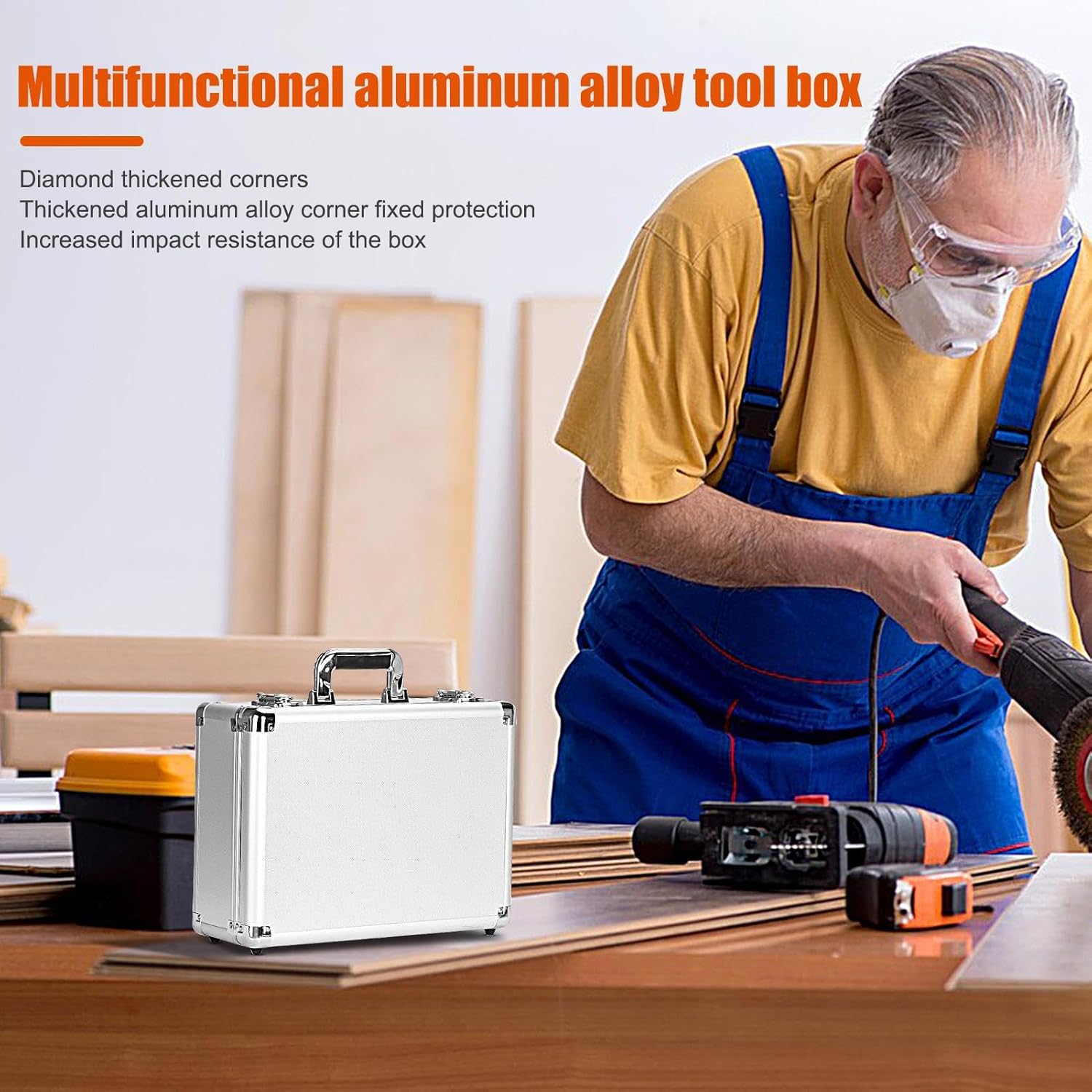 ⚡ Elektro & Technik – Kleine Aluminiumbox, Aluminiumkoffer, 25,5 x 16,5 x 9,5 cm, Aluminium-Werkzeugkiste, leere Aluminiumbox, Werkzeug-Aluminiumkoffer mit Schaumstoff-Tragekoffer für Elektriker, stoßfester Hartschalen-Tragekoffer – Bild 5