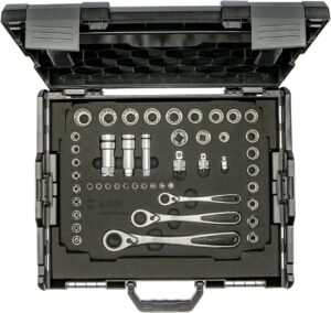 🚗 KFZ & Werkstatt – MOFLEX Socket Set, 47 Pieces I WGB The Tool I 1/4" + 3/8" + 1/2" I Chrome Vanadium Steel