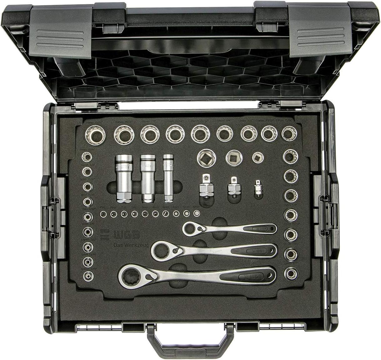 🚗 KFZ & Werkstatt – MOFLEX Socket Set, 47 Pieces I WGB The Tool I 1/4" + 3/8" + 1/2" I Chrome Vanadium Steel