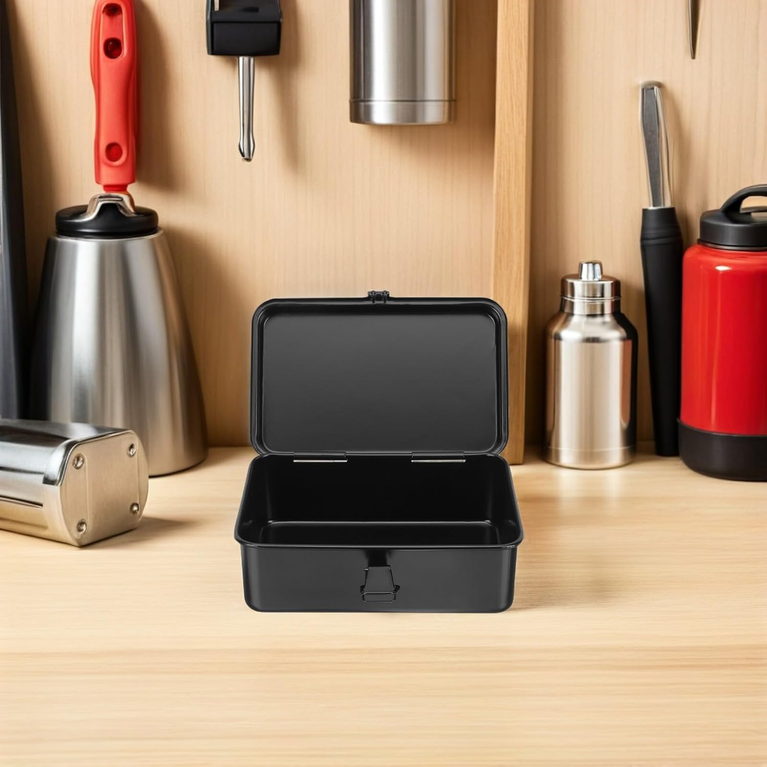 🚗 KFZ & Werkstatt – Portable Tool Box Made of Thick Iron, Small Metal Box with Secure Closure, Compact Storage Box for DIY and Car Mechanics – Bild 6