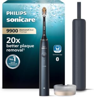 🔥 Angebote & Aktionen – Philips Sonicare Prestige 9900 Our Most Advanced Electric Toothbrush HX9992/12 with SenseIQ All-in-One Brush Head Artificial Intelligence in the Philips Sonicare App Colour: Midnight Blue