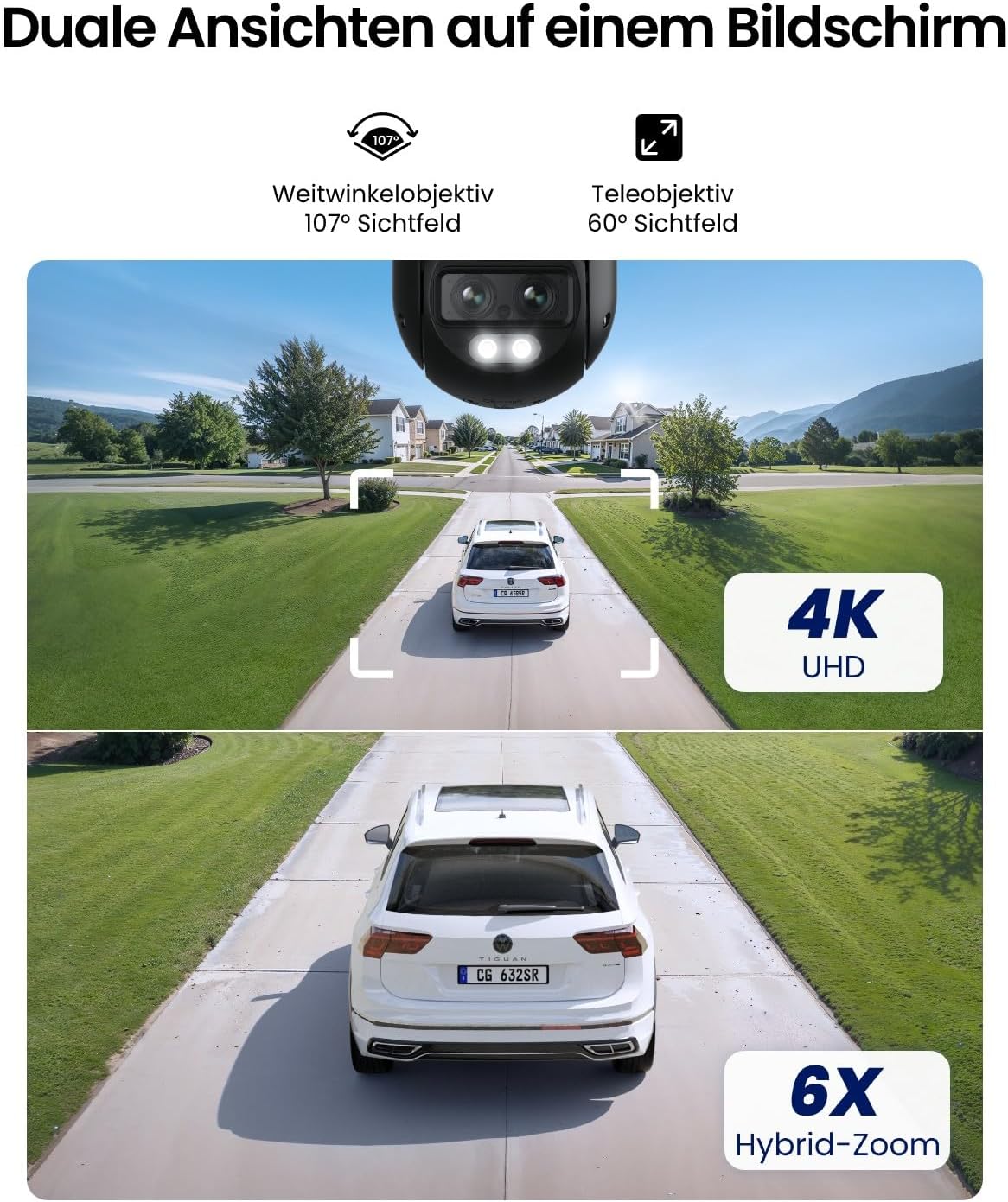 ⚡ Elektro & Technik – Reolink 4K 8MP Wi-Fi 6 PTZ Überwachungskamera für den Außenbereich WiFi mit Auto-Tracking-Zoom, Dual-Objektiv, Dual-Ansicht, WiFi-Kamera für den Außenbereich mit intelligenter Erkennung, Farbnachtsicht, Außenkamera, TrackMix WiFi – Bild 3