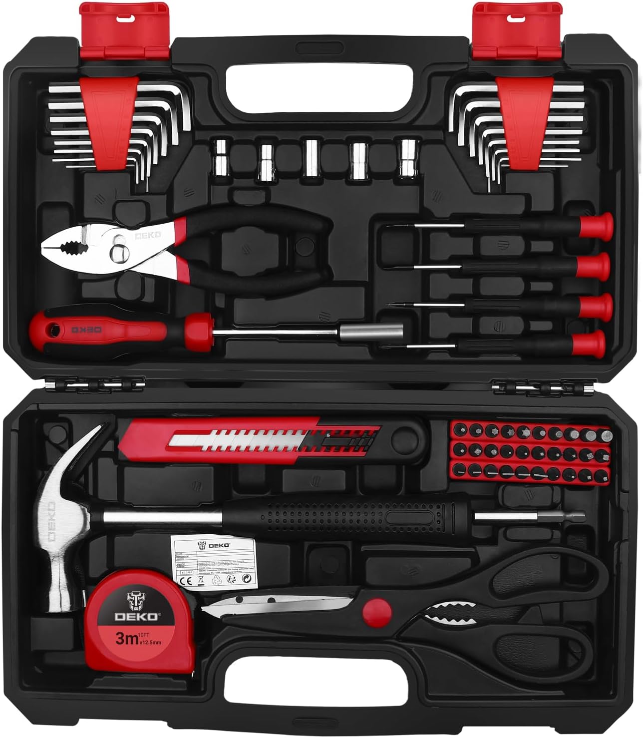 🔥 Angebote & Aktionen – DEKO Tool Box Tool Box Tool Box 62-Piece Universal Complete with Tools Hand Tool for Men and Women for Household Workshop DIY