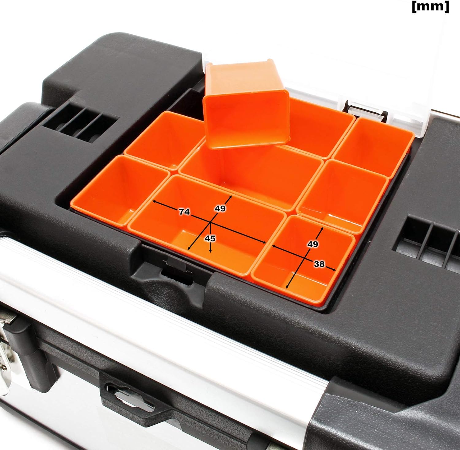 🔥 Angebote & Aktionen – Wiltec Tool Box 38 x 27 x 25 cm Stainless Steel Universal Tool Box with Plastic Frame, Tool Carrier and Handle, Professional Tool Box – Bild 3