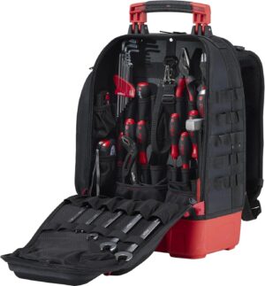 ⚡ Elektro & Technik – Wiha Mechaniker-Werkzeugrucksack 41-teilig I mit Mechaniker-Grundausstattung I Stabiler Boden I mit Laptopfach I Taschen für Zubehör (45529)