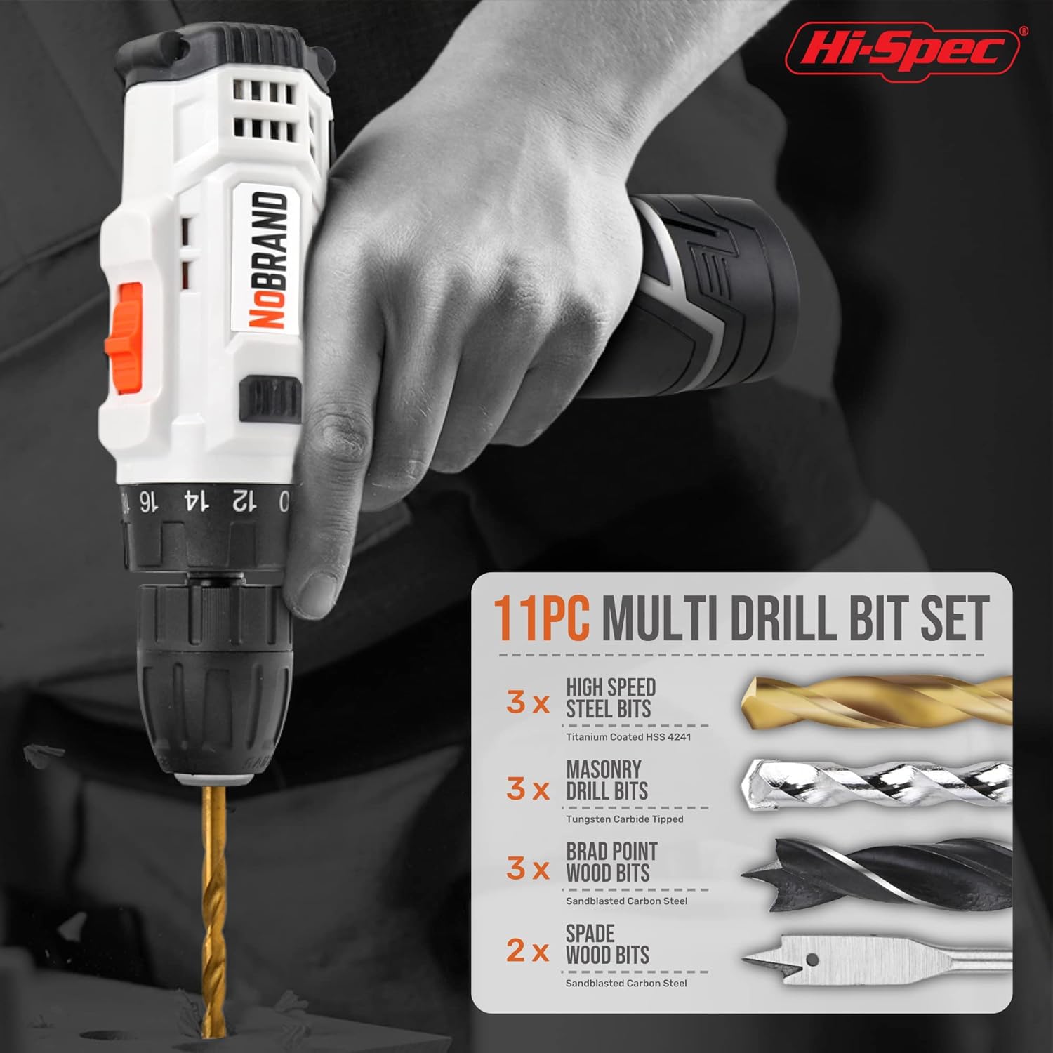 🔥 Angebote & Aktionen – Hi-Spec Tool Box with 12 V Cordless Screwdriver, 2 Batteries Included, Drill Set and a Variety of Tools in a Practical Tool Box – Bild 4