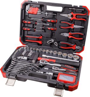 🔥 Angebote & Aktionen – Kestek 96 Pcs Universal Chrome Vanadium & Chrome Molybdenum Steel Tool Box with Screwdriver, Pliers, Bit Set, Sockets, Ergonomic Case