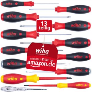 ⚡ Elektro & Technik – Wiha Schraubendreher-Set 13-teilig I VDE-geprüftes Werkzeug für Elektriker I mit Schlitz, Kreuz & Torx, Schlagkappe & Phasenprüfer, für Profis und Heimwerker (47176)