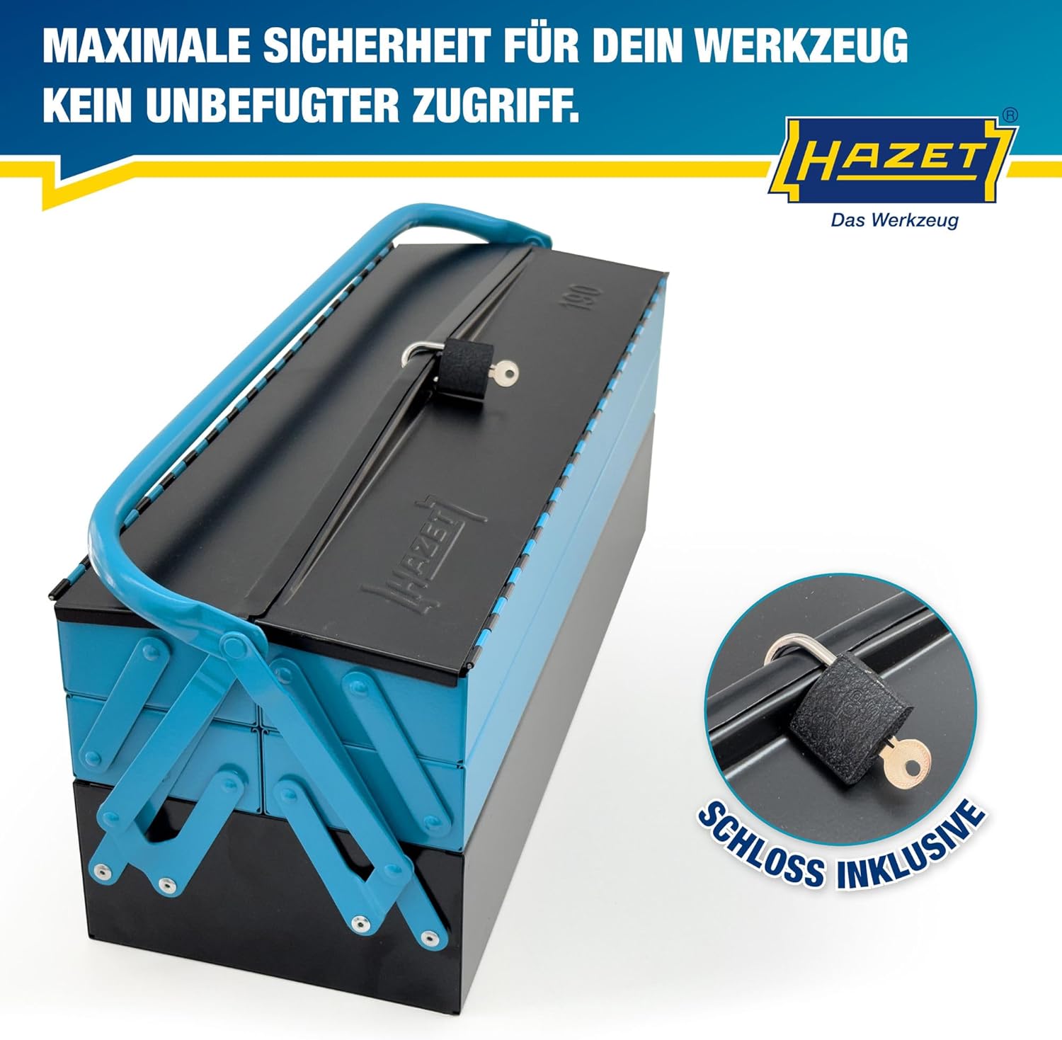 🔥 Angebote & Aktionen – Hazet 190L Metal Tool Box (Empty) - 245 x 575 x 210 mm – Bild 4